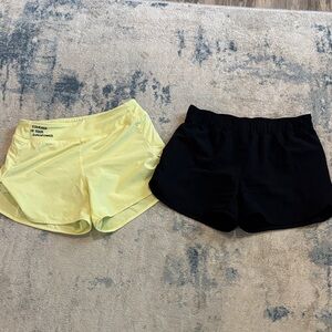 Kids Athletic Shorts in Lemon and Midnight Black